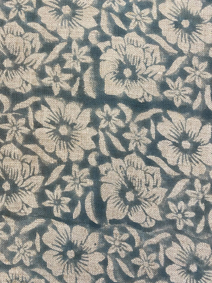 ZAFFRA || Hand Block Print Designer Linen Fabric For Upholstery, Curtains - Maple Village Lane