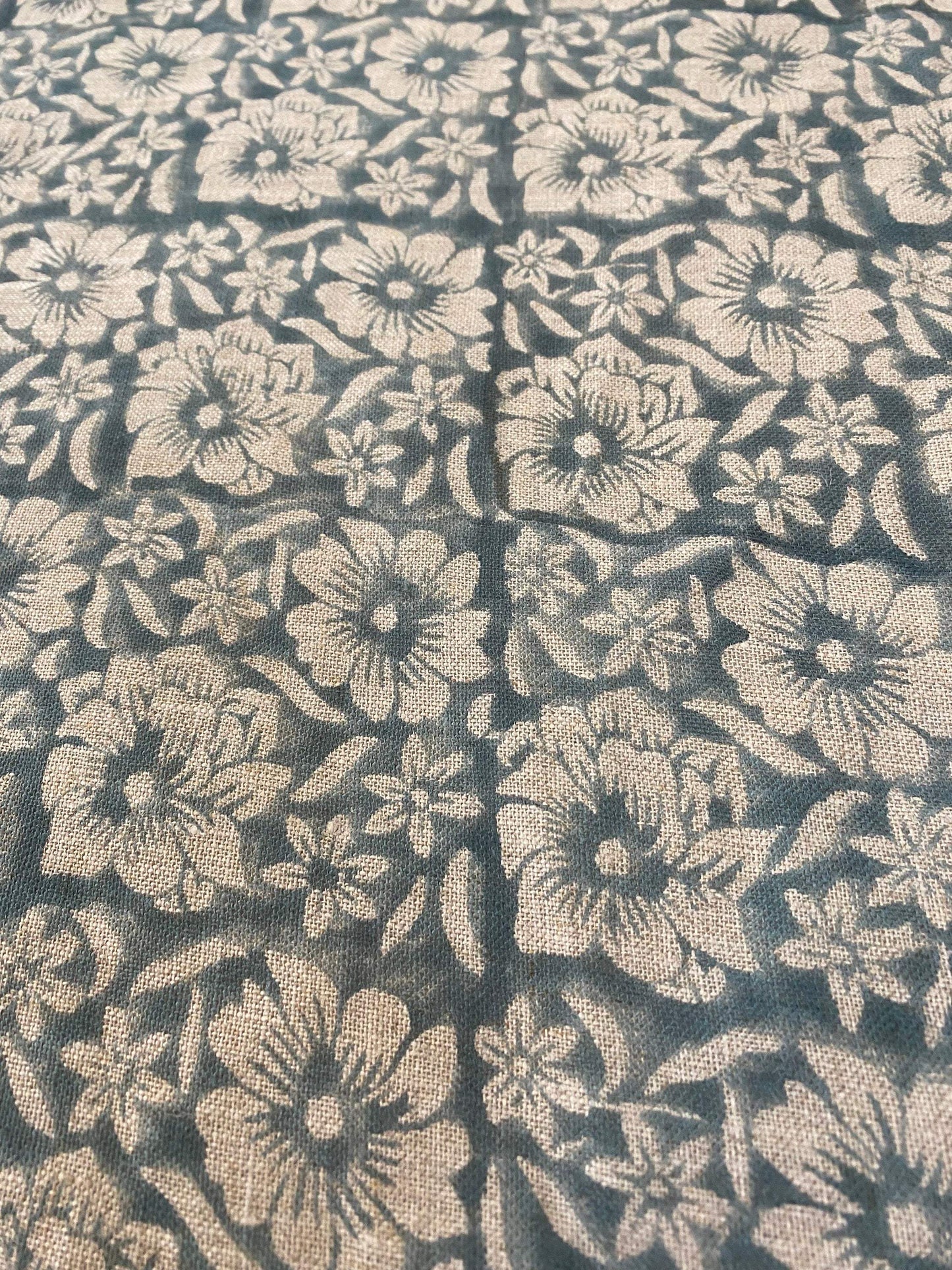 ZAFFRA || Indian Hand Block Print Fabric, Indian Linen Fabric, Block Print Fabric, Designer Floral Printing Fabric, Upholstery fabric, - Maple Village Lane