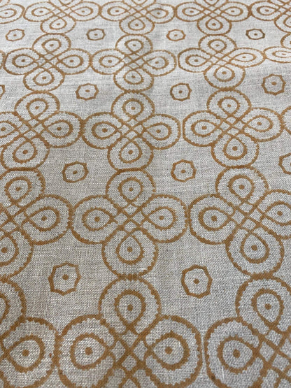 ROUNDED || Indian Hand Block Print Fabric, Indian Linen Fabric, Block Print Fabric, Designer Floral Printing Fabric, Upholstery fabric, - Maple Village Lane