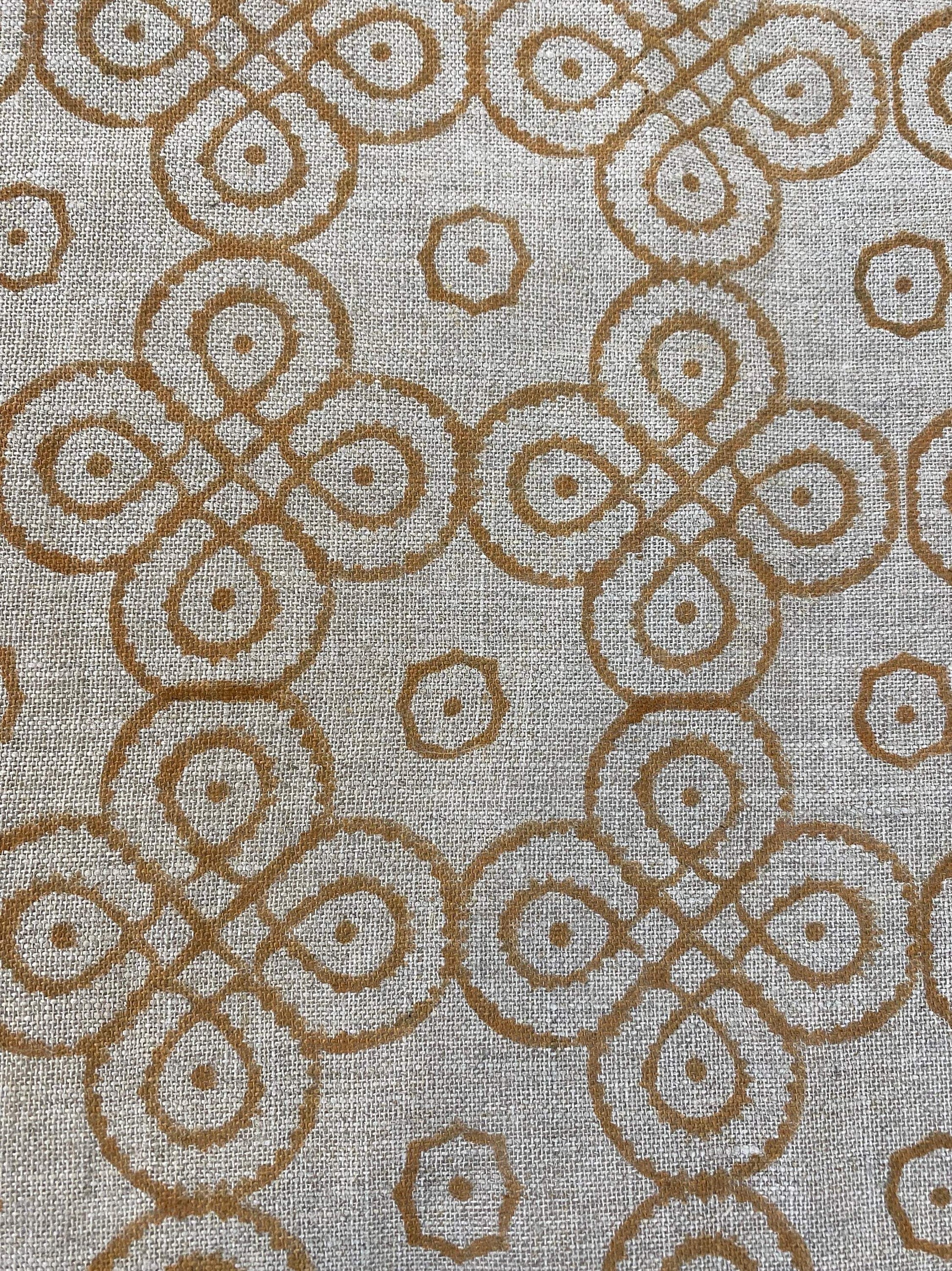 ROUNDED || Indian Hand Block Print Fabric, Indian Linen Fabric, Block Print Fabric, Designer Floral Printing Fabric, Upholstery fabric, - Maple Village Lane