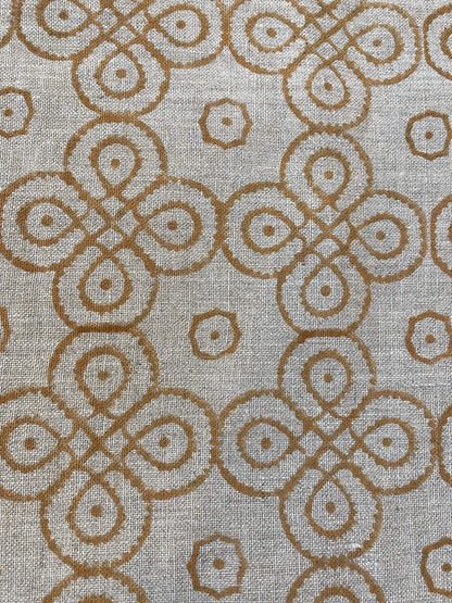 ROUNDED || Indian Hand Block Print Fabric, Indian Linen Fabric, Block Print Fabric, Designer Floral Printing Fabric, Upholstery fabric, - Maple Village Lane