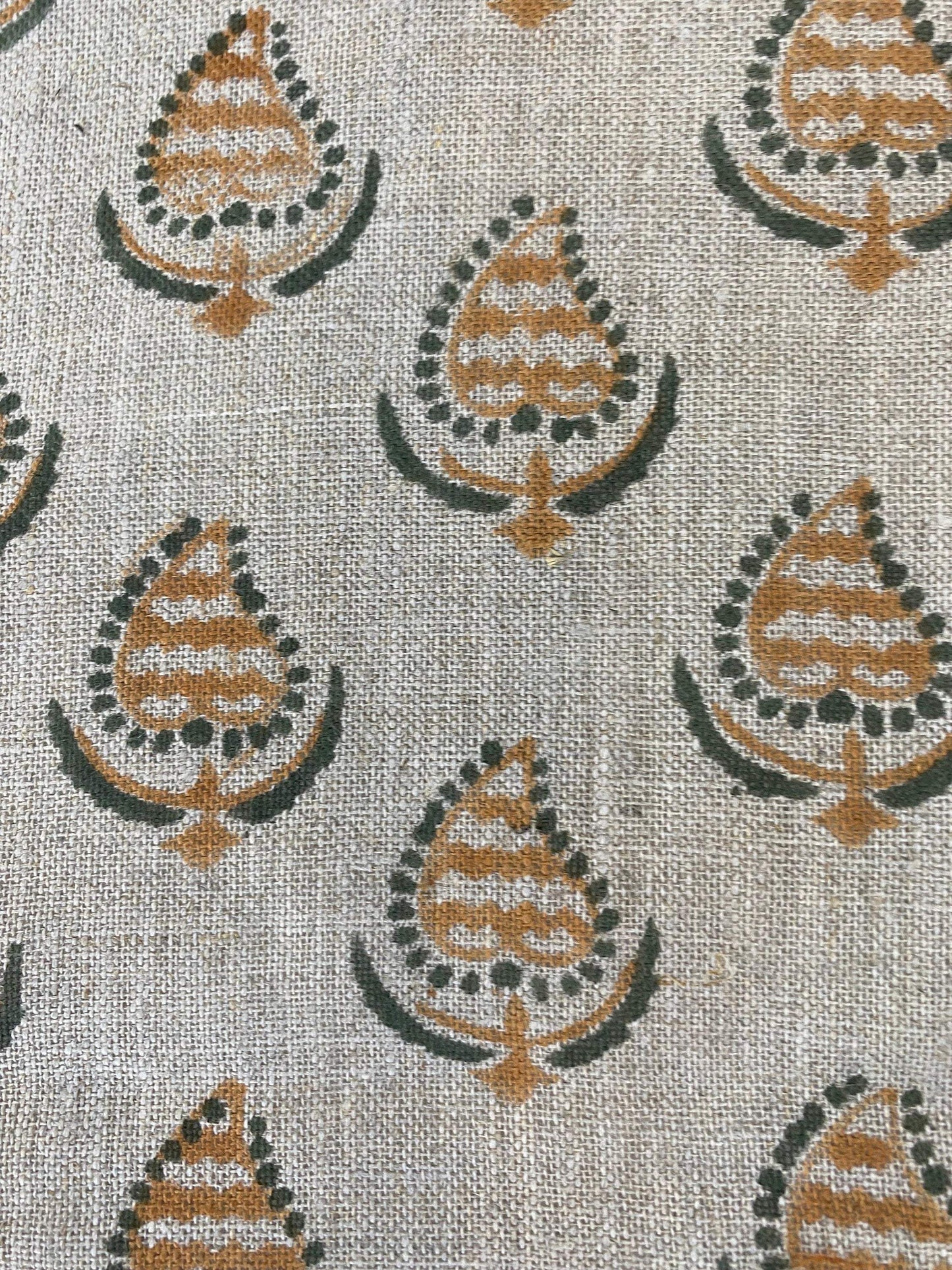 KAROUTT || Indian Hand Block Print Fabric, Indian Linen Fabric, Block Print Fabric, Designer Floral Printing Fabric, Upholstery fabric, - Maple Village Lane