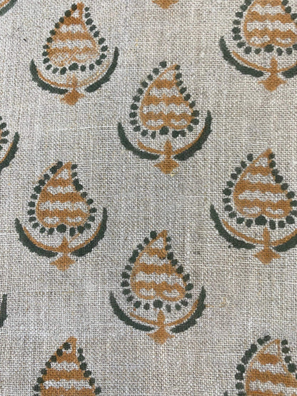 KAROUTT || Indian Hand Block Print Fabric, Indian Linen Fabric, Block Print Fabric, Designer Floral Printing Fabric, Upholstery fabric, - Maple Village Lane