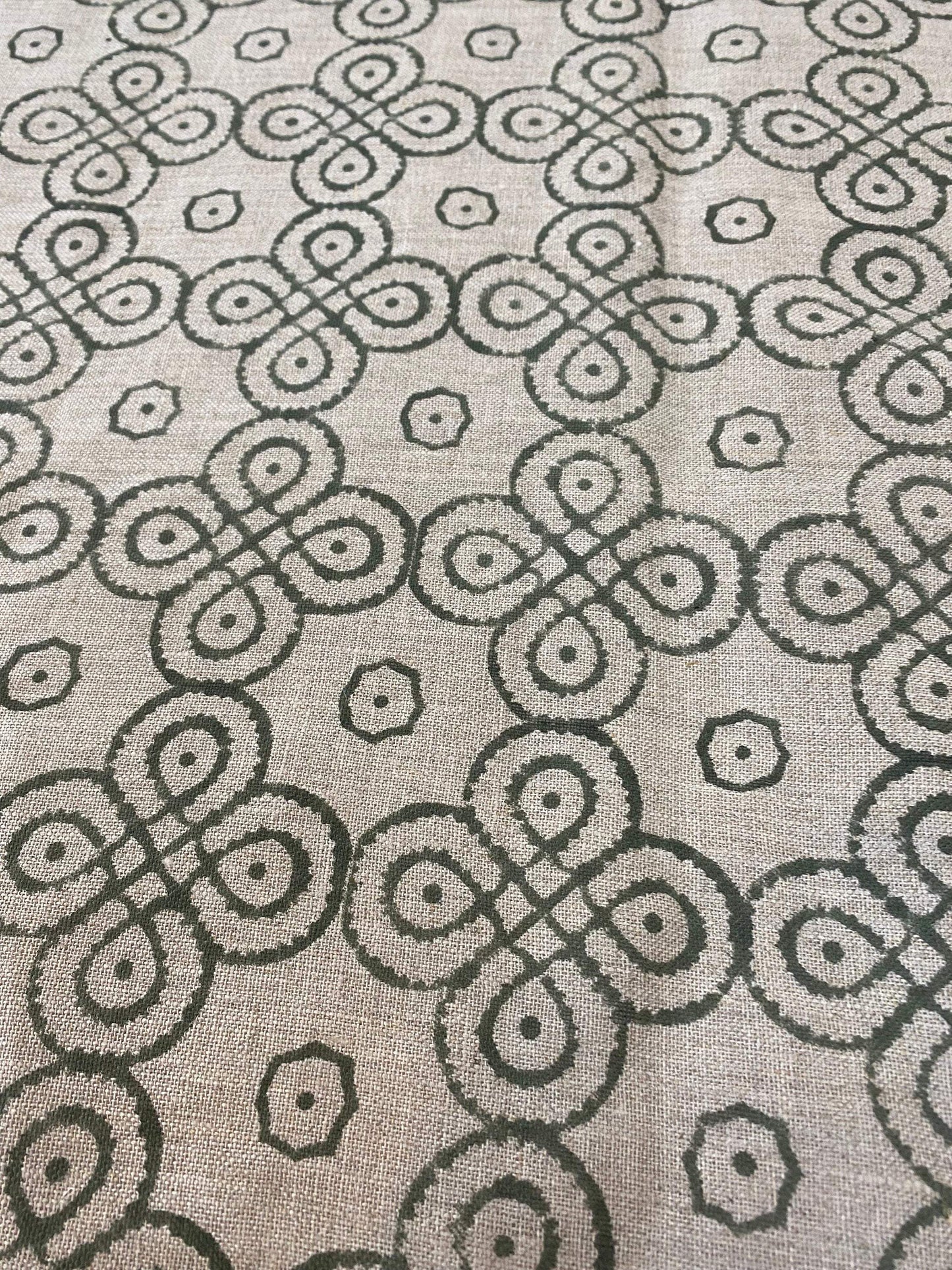 ROUNDED || Indian Hand Block Print Fabric, Indian Linen Fabric, Block Print Fabric, Designer Floral Printing Fabric, Upholstery fabric, - Maple Village Lane