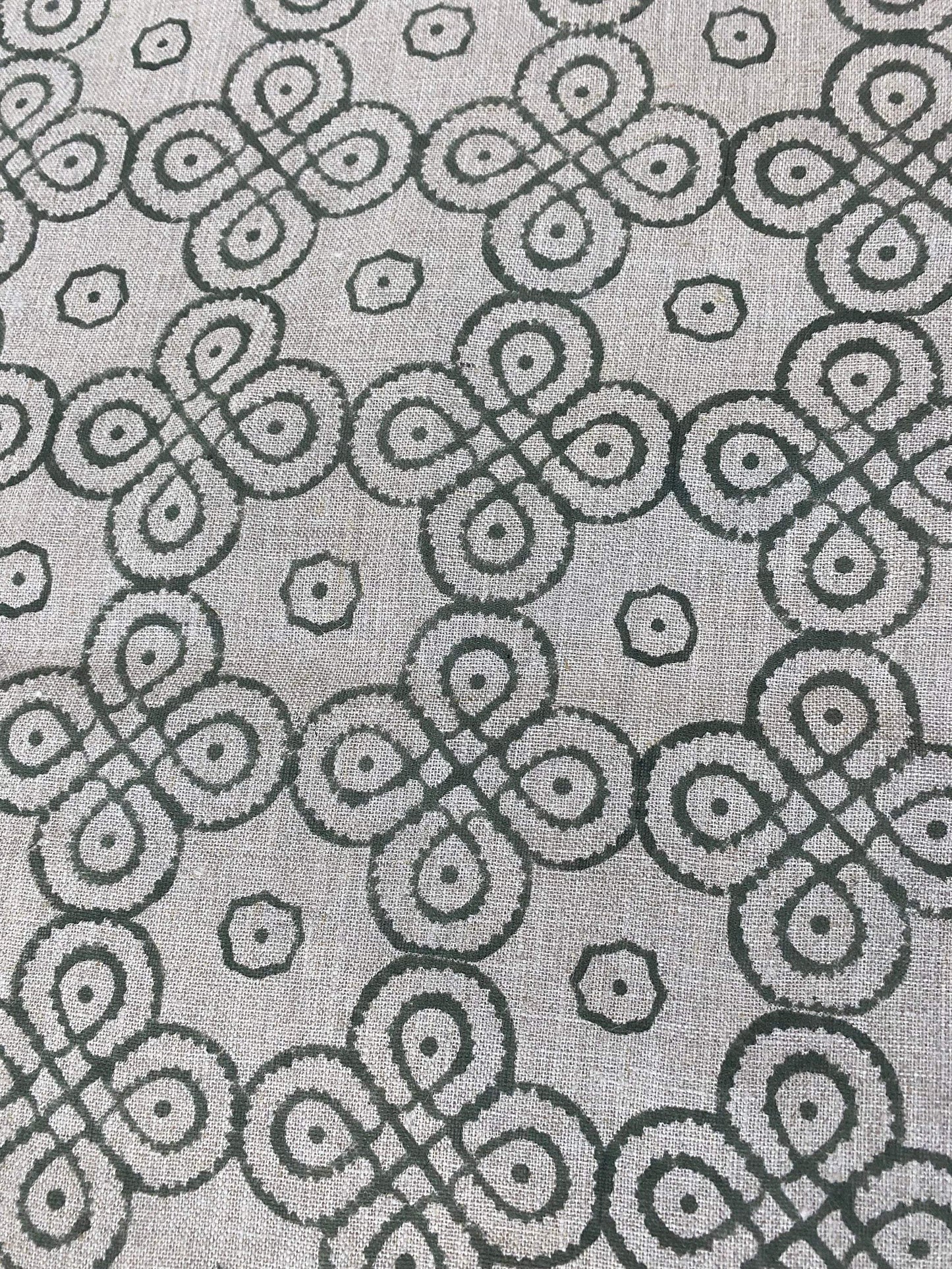 ROUNDED || Indian Hand Block Print Fabric, Indian Linen Fabric, Block Print Fabric, Designer Floral Printing Fabric, Upholstery fabric, - Maple Village Lane