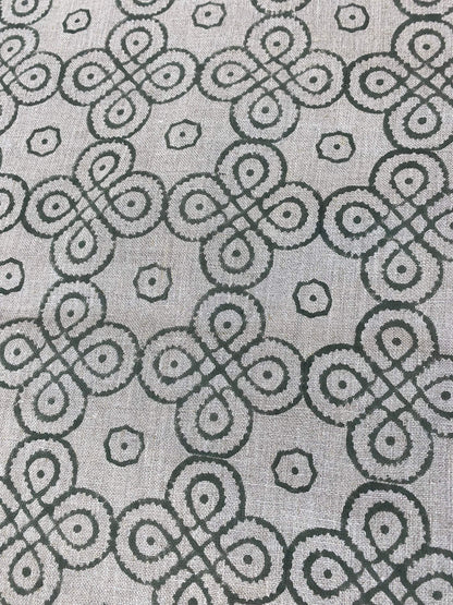 ROUNDED || Indian Hand Block Print Fabric, Indian Linen Fabric, Block Print Fabric, Designer Floral Printing Fabric, Upholstery fabric, - Maple Village Lane