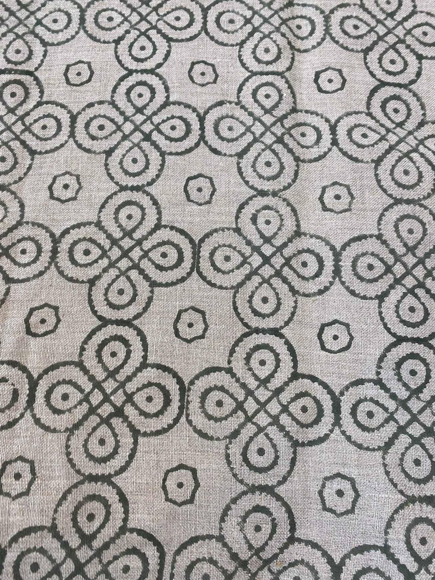 ROUNDED || Indian Hand Block Print Fabric, Indian Linen Fabric, Block Print Fabric, Designer Floral Printing Fabric, Upholstery fabric, - Maple Village Lane