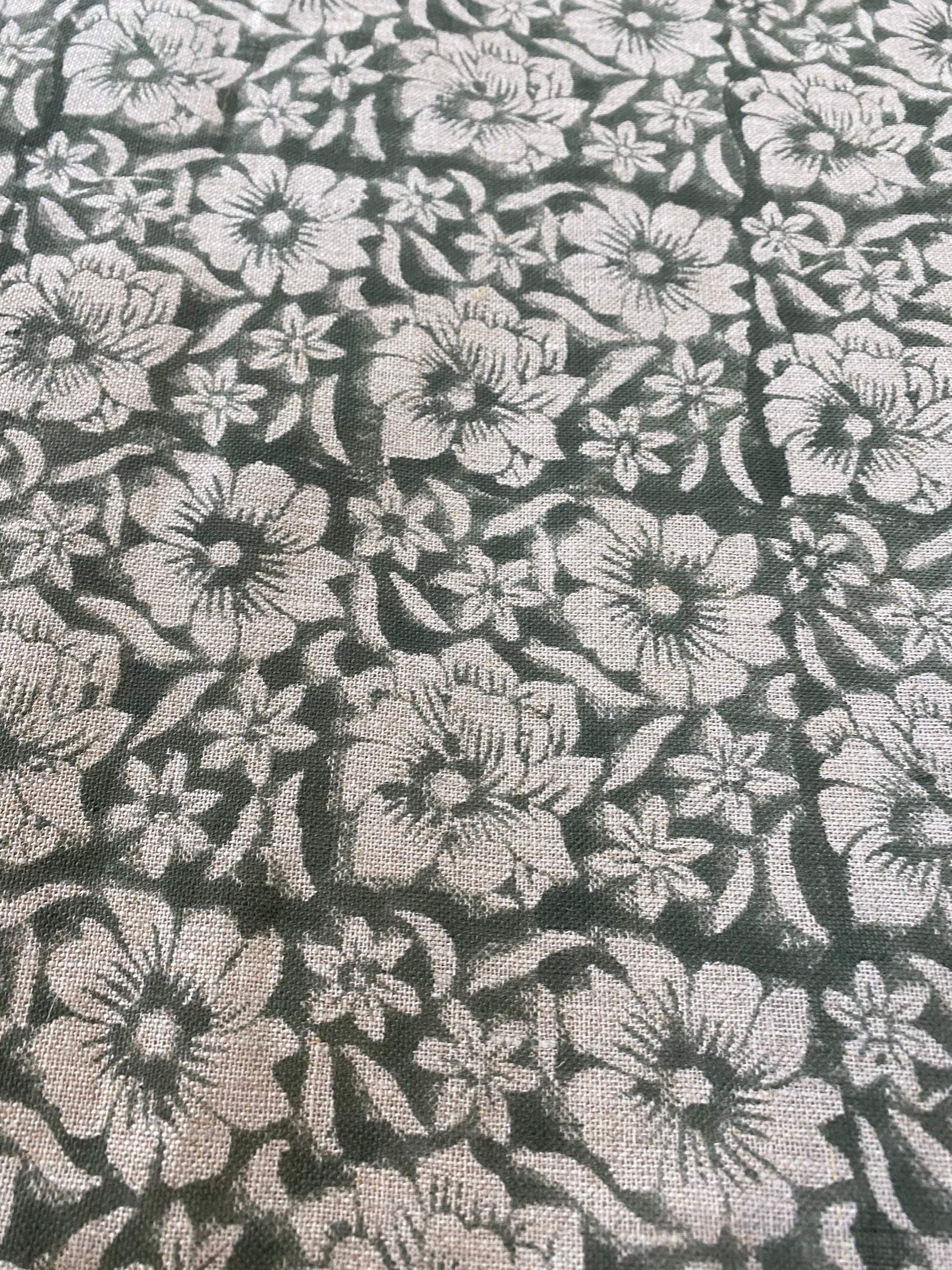 ZAFFRA || Indian Hand Block Print Fabric, Indian Linen Fabric, Block Print Fabric, Designer Floral Printing Fabric, Upholstery fabric, - Maple Village Lane