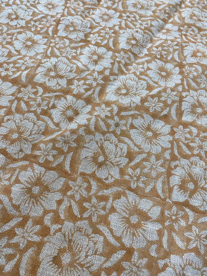 ZAFFRA || Indian Hand Block Print Fabric, Indian Linen Fabric, Block Print Fabric, Designer Floral Printing Fabric, Upholstery fabric, - Maple Village Lane