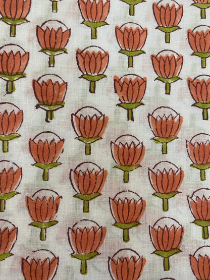 Cotton fabric, Fabric by yard, Hand printed fabric, Block Print Fabric, Indian Fabric