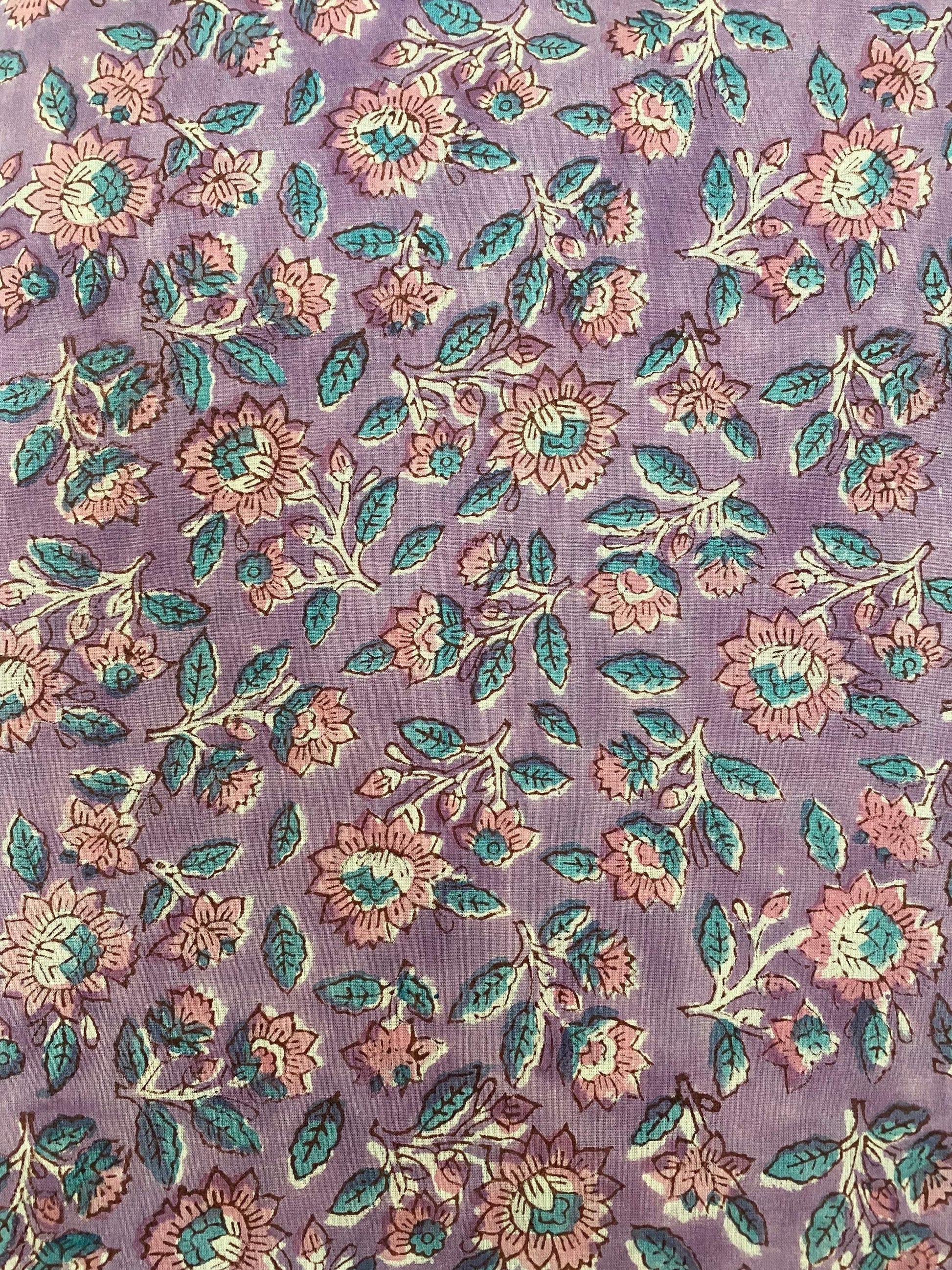 Indian Cotton Block Print Fabric by the Yard -Sewing and Quilting Fabric - Maple Village Lane