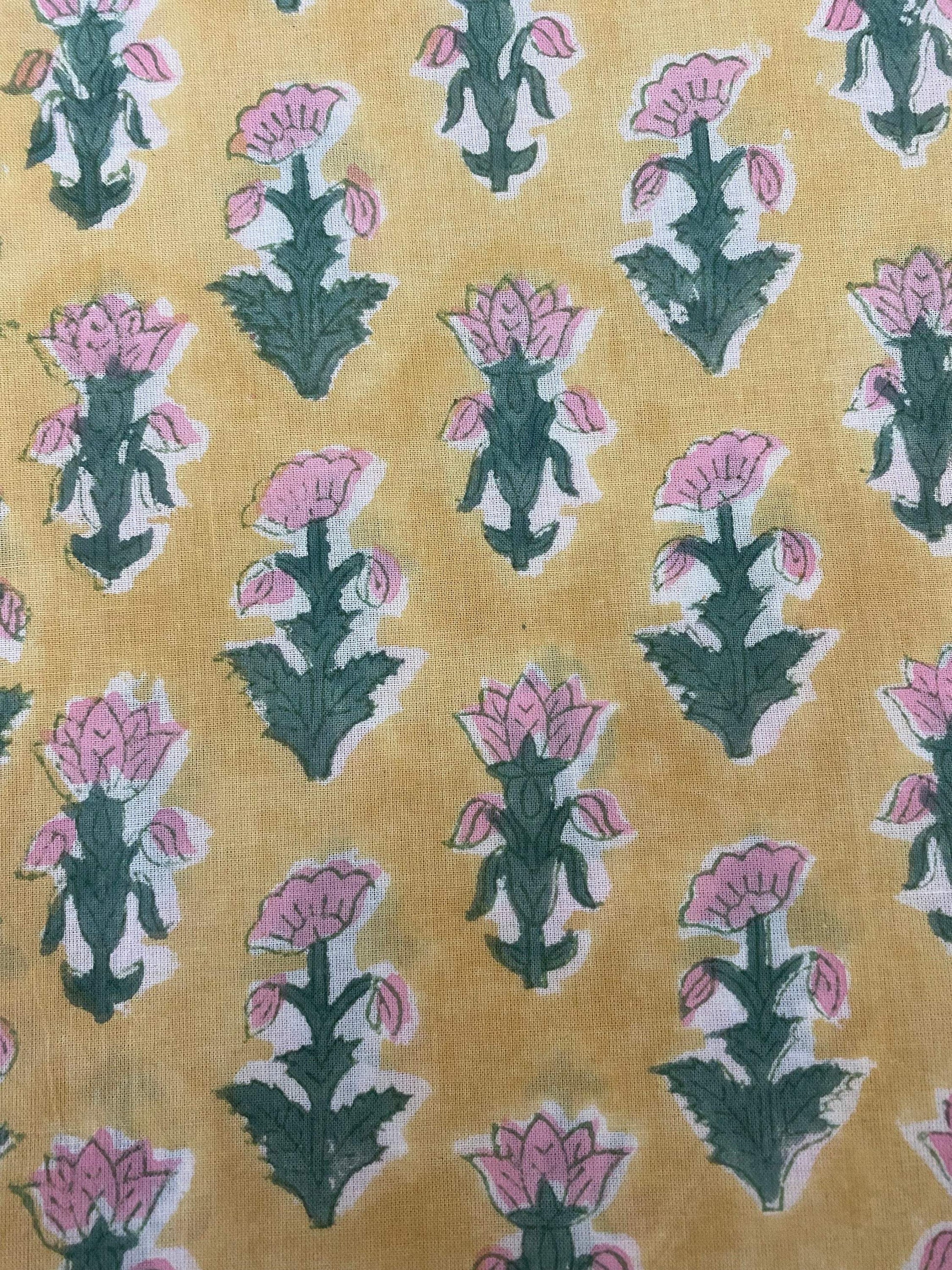 Cotton fabric, Fabric by yard, Hand printed fabric, Block Print Fabric, Indian Fabric