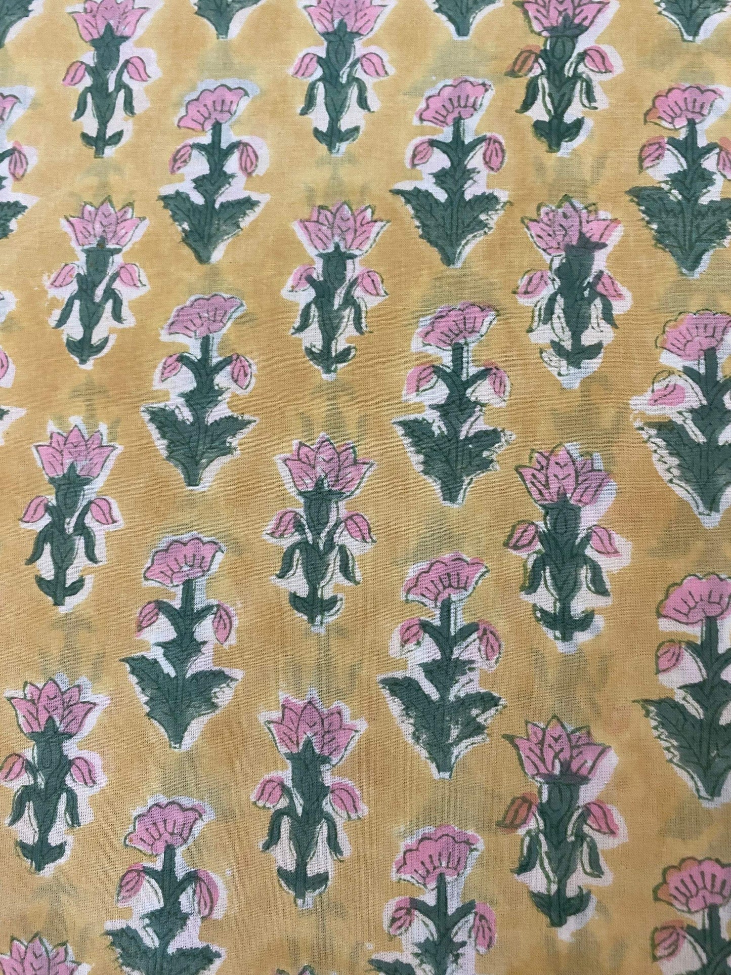 Indian Cotton Block Print Fabric by the Yard -Sewing and Quilting Fabric - Maple Village Lane