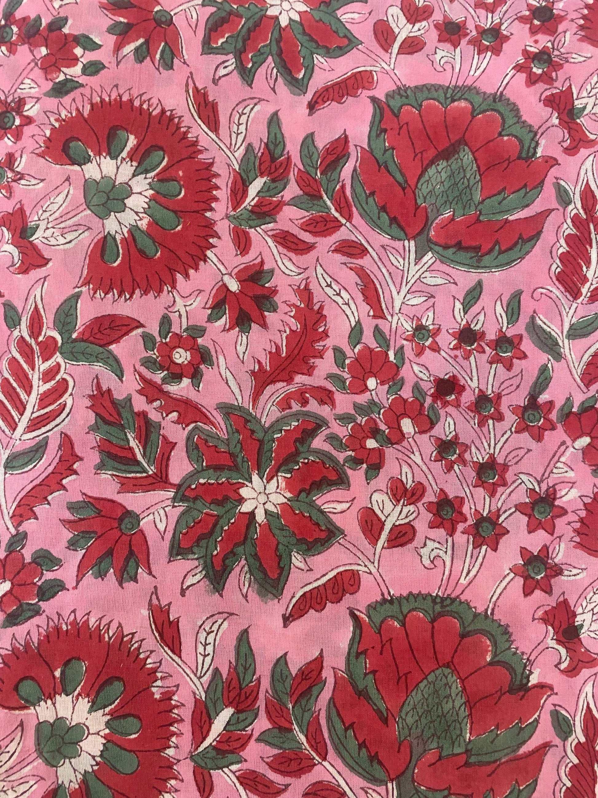 Cotton fabric, Fabric by yard, Hand printed fabric, Block Print Fabric, Indian Fabric