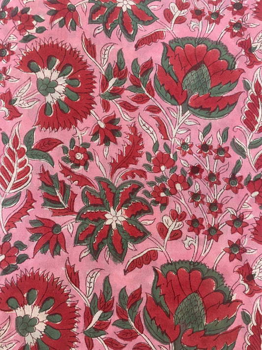 Cotton fabric, Fabric by yard, Hand printed fabric, Block Print Fabric, Indian Fabric