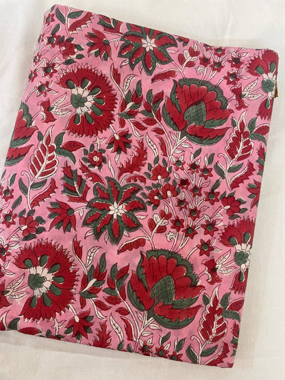 Indian Cotton Block Print Fabric by the Yard -Sewing and Quilting Fabric - Maple Village Lane