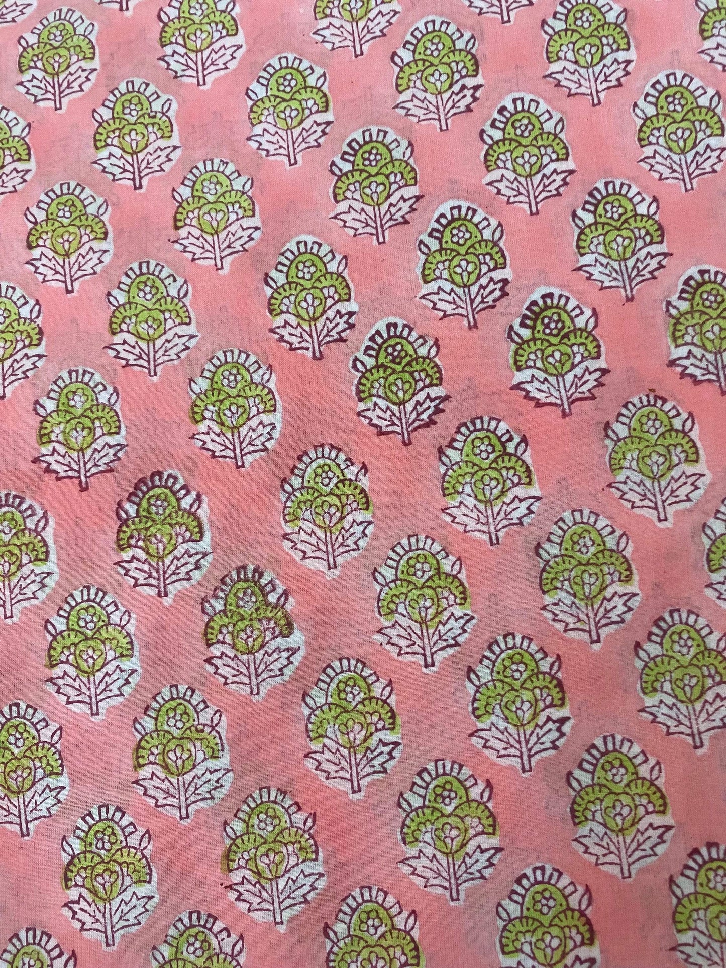 Indian Cotton Block Print Fabric by the Yard -Sewing and Quilting Fabric - Maple Village Lane