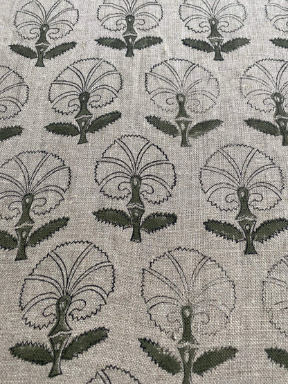 58" inches Indian Hand Block Print Fabric, Indian Linen Fabric, Block Print Fabric, Designer Floral Printing Fabric, Upholstery fabric,