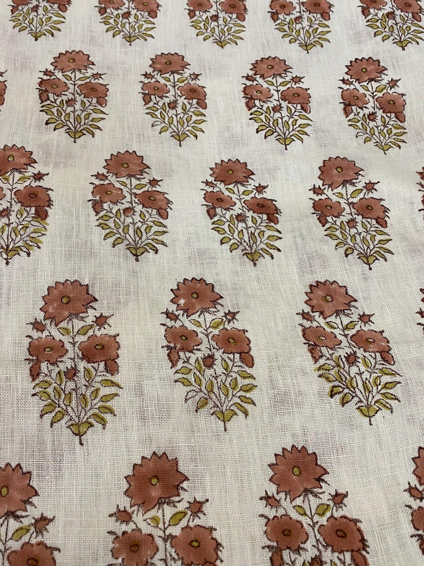 58" inches Indian Hand Block Print Fabric, Indian Linen Fabric, Block Print Fabric, Designer Floral Printing Fabric, Upholstery fabric,