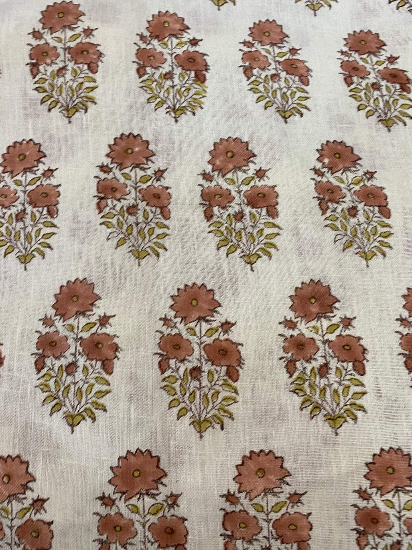 58" inches Indian Hand Block Print Fabric, Indian Linen Fabric, Block Print Fabric, Designer Floral Printing Fabric, Upholstery fabric,