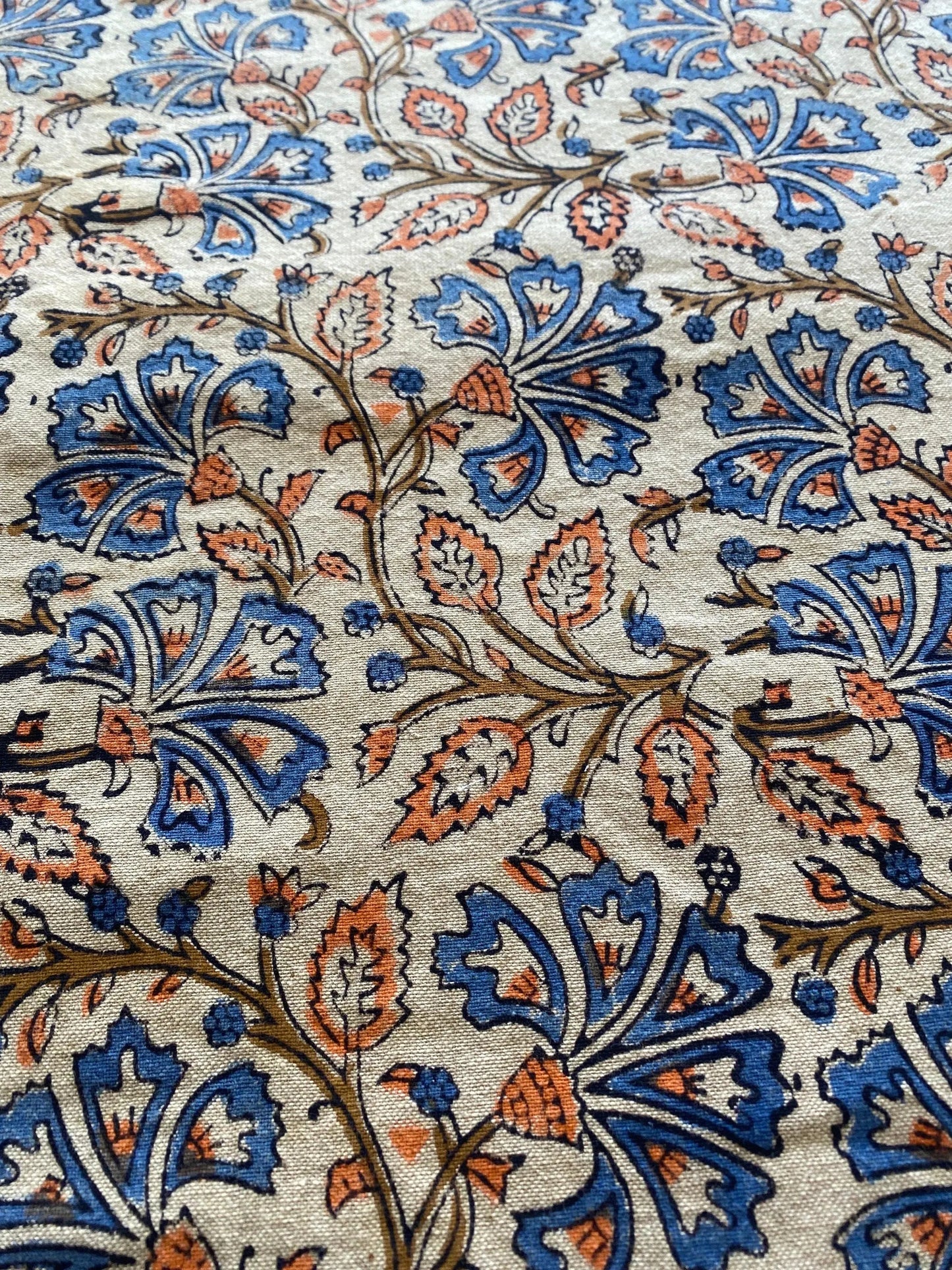 58" inches Indian Hand Block Print Fabric, Indian Linen Fabric, Block Print Fabric, Designer Floral Printing Fabric, Upholstery fabric,