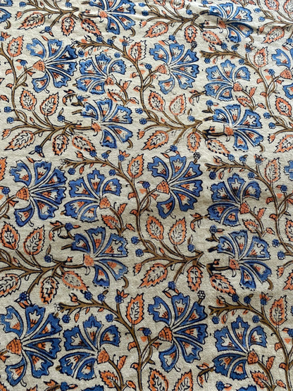 58" inches Indian Hand Block Print Fabric, Indian Linen Fabric, Block Print Fabric, Designer Floral Printing Fabric, Upholstery fabric,