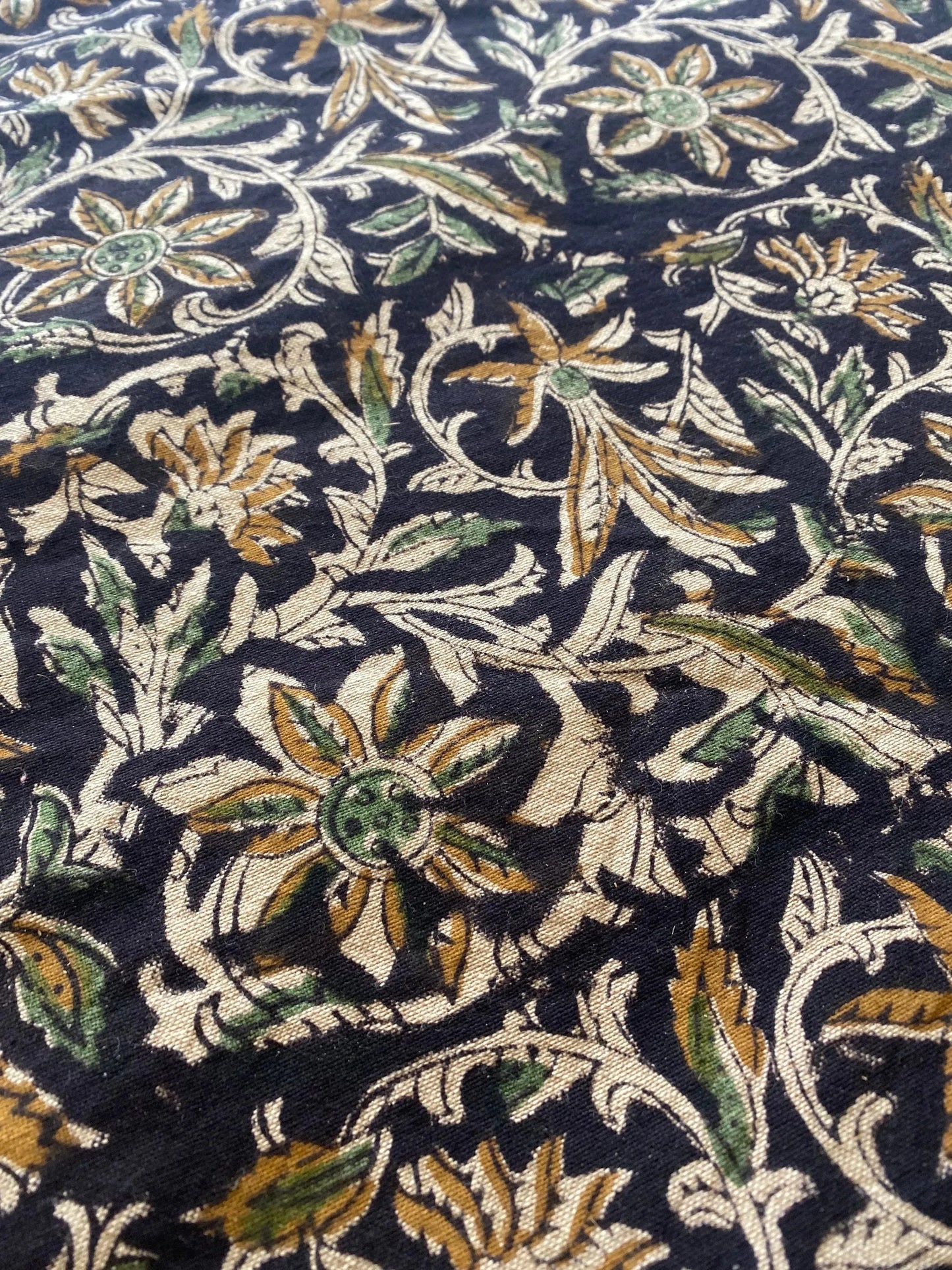 58" inches Indian Hand Block Print Fabric, Indian Linen Fabric, Block Print Fabric, Designer Floral Printing Fabric, Upholstery fabric,