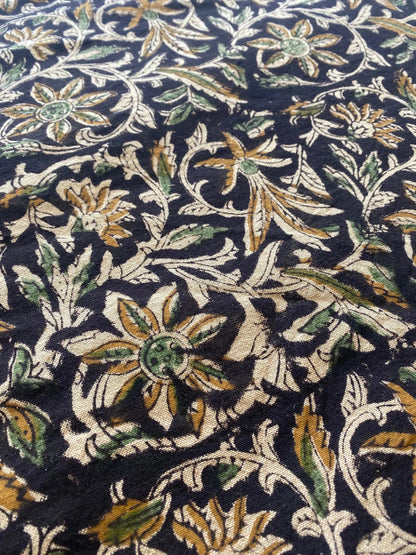 58" inches Indian Hand Block Print Fabric, Indian Linen Fabric, Block Print Fabric, Designer Floral Printing Fabric, Upholstery fabric,