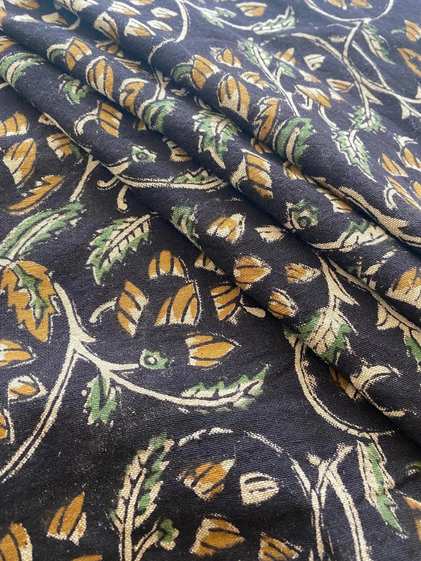 58" inches Indian Hand Block Print Fabric, Indian Linen Fabric, Block Print Fabric, Designer Floral Printing Fabric, Upholstery fabric, - Maple Village Lane