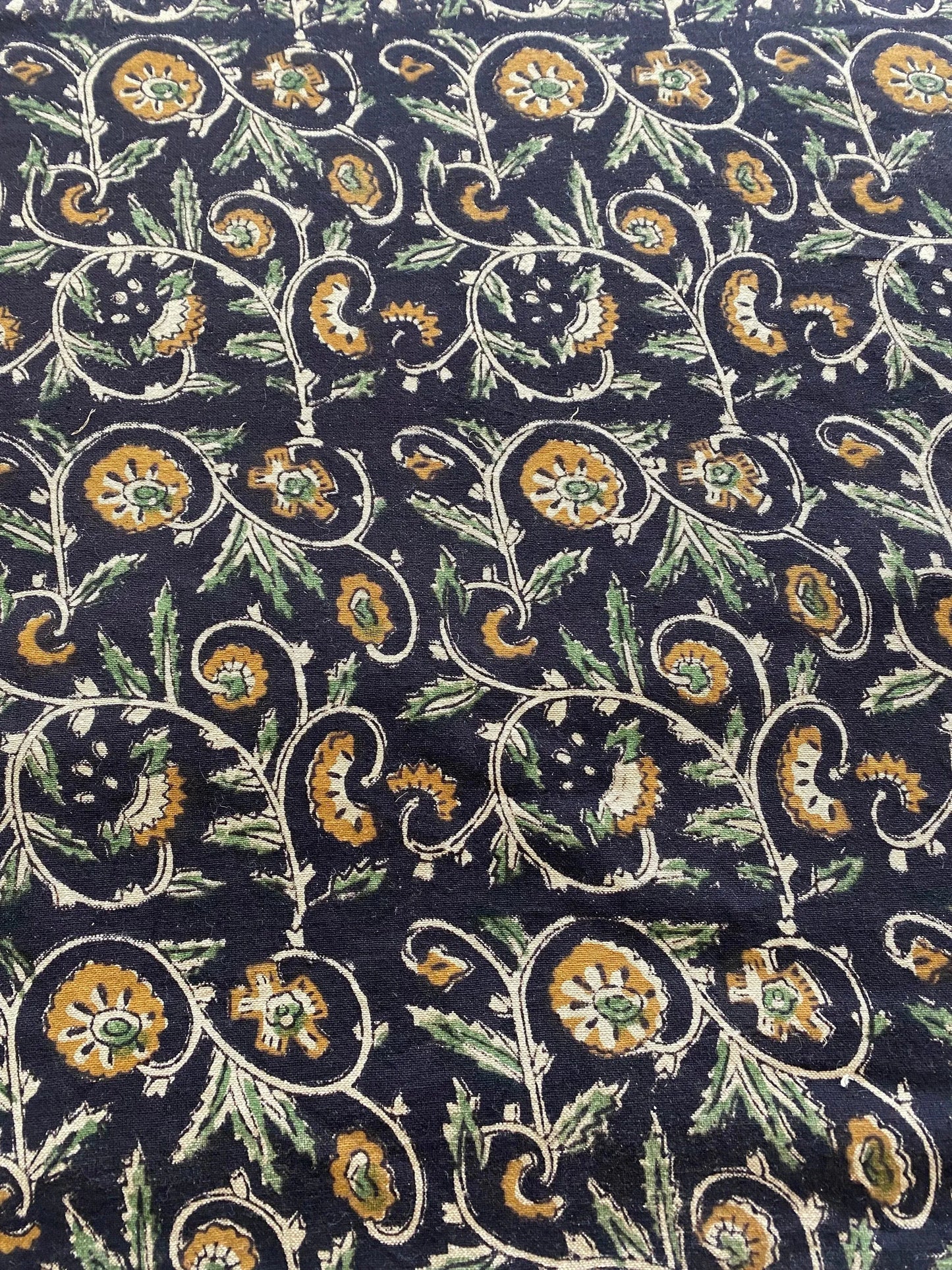 58" inches Indian Hand Block Print Fabric, Indian Linen Fabric, Block Print Fabric, Designer Floral Printing Fabric, Upholstery fabric,