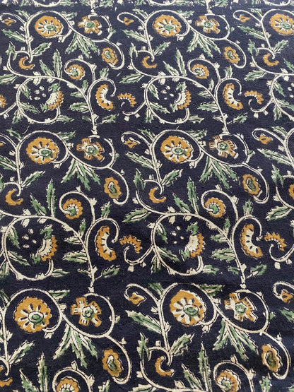 58" inches Indian Hand Block Print Fabric, Indian Linen Fabric, Block Print Fabric, Designer Floral Printing Fabric, Upholstery fabric,