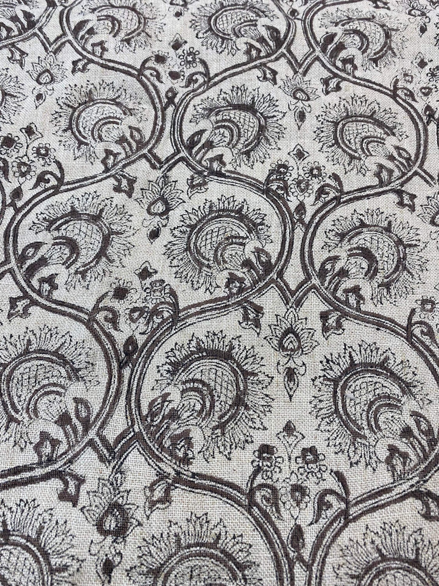 58" inches Indian Hand Block Print Fabric, Indian Linen Fabric, Block Print Fabric, Designer Floral Printing Fabric, Upholstery fabric,