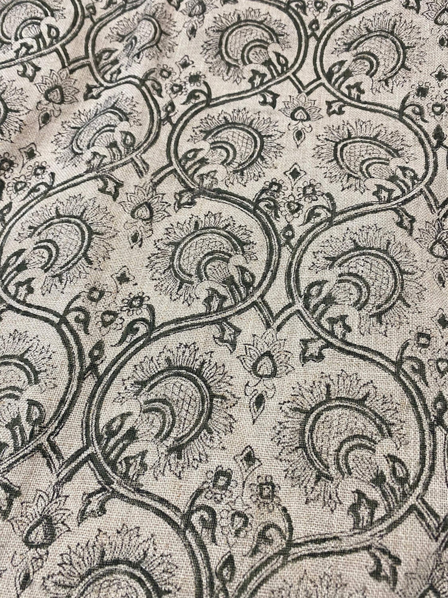 58" inches Indian Hand Block Print Fabric, Indian Linen Fabric, Block Print Fabric, Designer Floral Printing Fabric, Upholstery fabric,