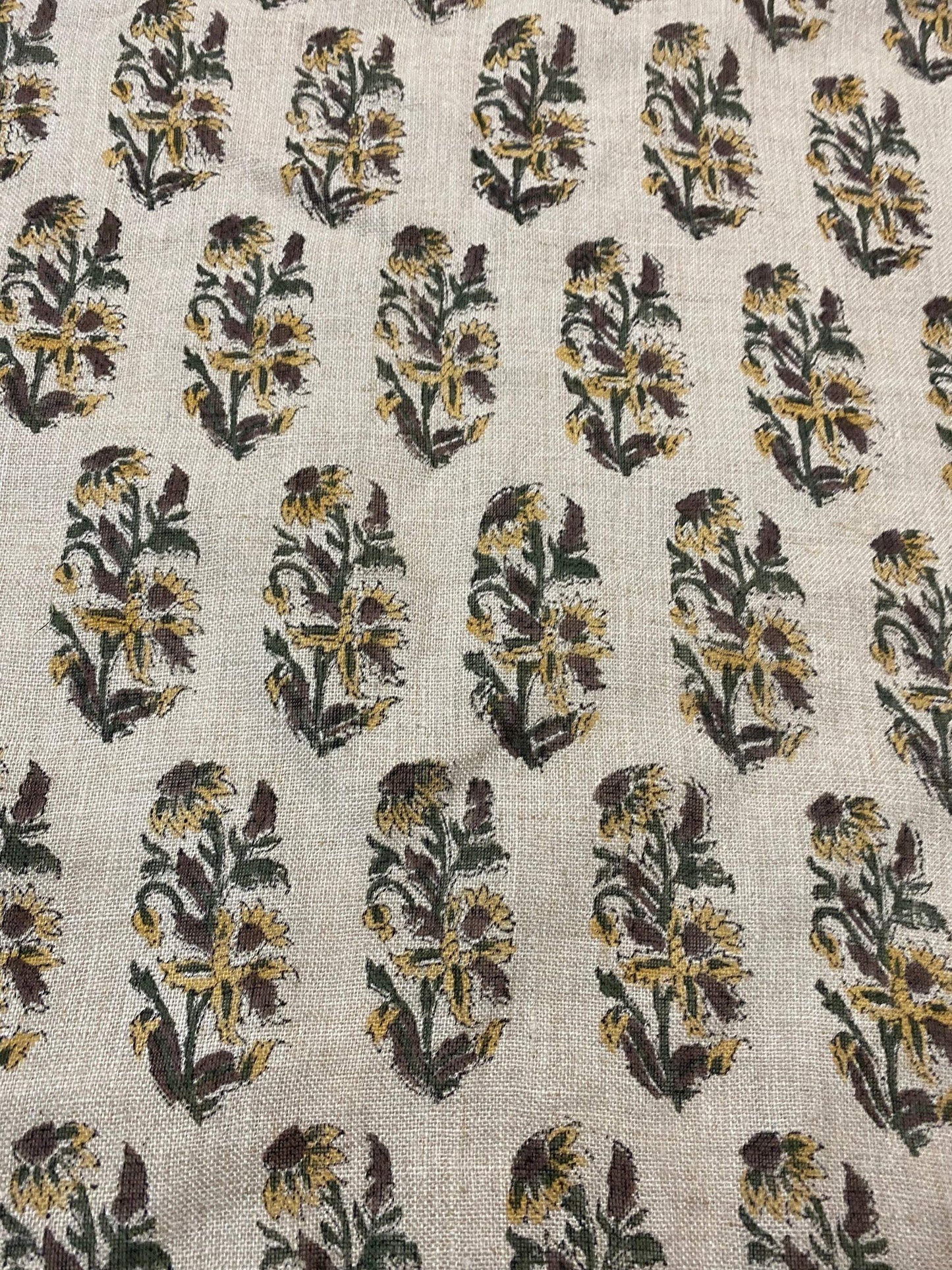 58" inches Indian Hand Block Print Fabric, Indian Linen Fabric, Block Print Fabric, Designer Floral Printing Fabric, Upholstery fabric,