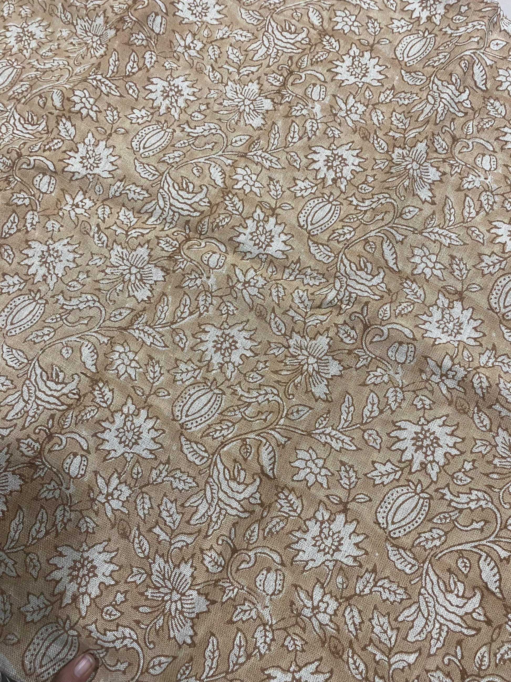 Linen fabric, Fabric by yard, Hand printed fabric, Block Print Fabric, Indian Fabric