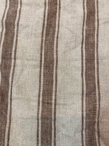 Browne and white Ticking Stripe Upholstery Fabric//Stripe Upholstery Fabric// Browne and white Fabric by the Yard, Pillow cover, drapes use - Maple Village Lane