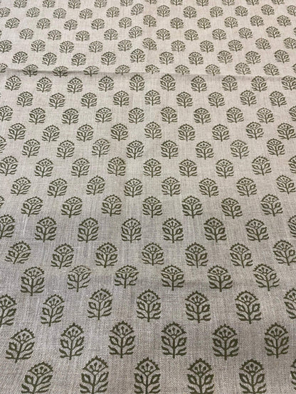 58" inches Indian Hand Block Print Fabric, Indian Linen Fabric, Block Print Fabric, Designer Floral Printing Fabric, Upholstery fabric,