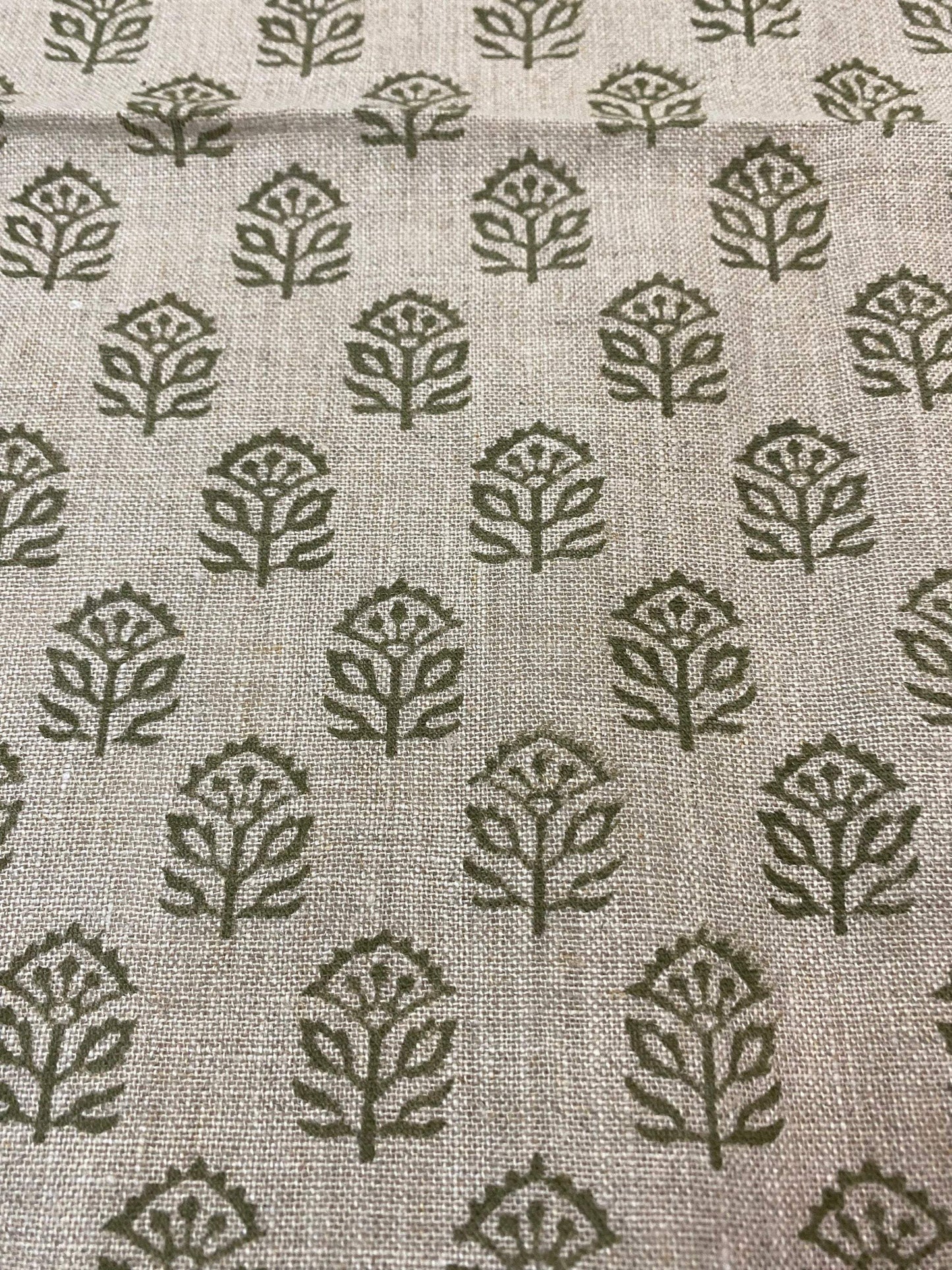 58" inches Indian Hand Block Print Fabric, Indian Linen Fabric, Block Print Fabric, Designer Floral Printing Fabric, Upholstery fabric,