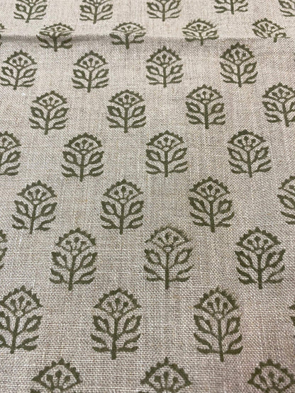 58" inches Indian Hand Block Print Fabric, Indian Linen Fabric, Block Print Fabric, Designer Floral Printing Fabric, Upholstery fabric, - Maple Village Lane