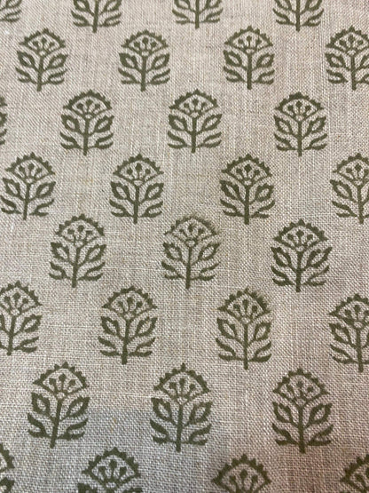 58" inches Indian Hand Block Print Fabric, Indian Linen Fabric, Block Print Fabric, Designer Floral Printing Fabric, Upholstery fabric,