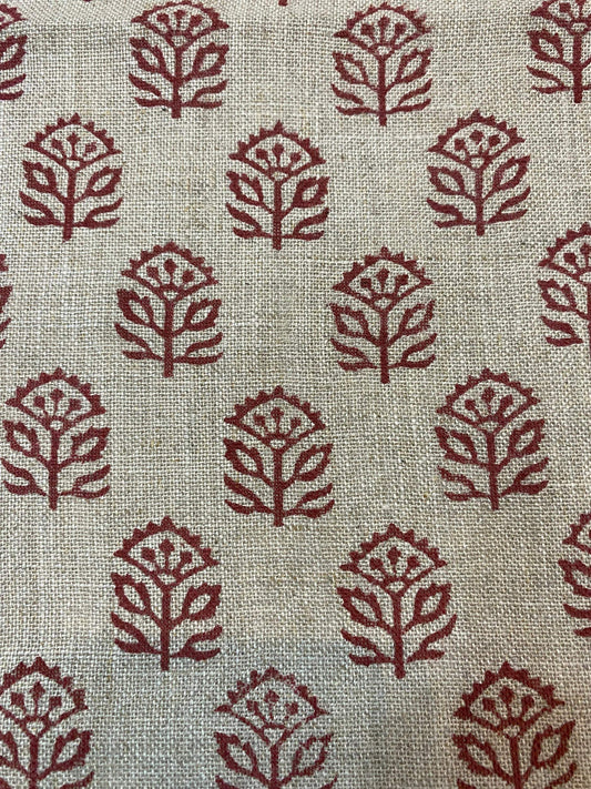 Linen fabric, Fabric by yard, Hand printed fabric, Block Print Fabric, Indian Fabric