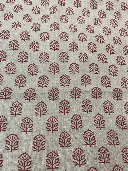 58" inches Indian Hand Block Print Fabric, Indian Linen Fabric, Block Print Fabric, Designer Floral Printing Fabric, Upholstery fabric,