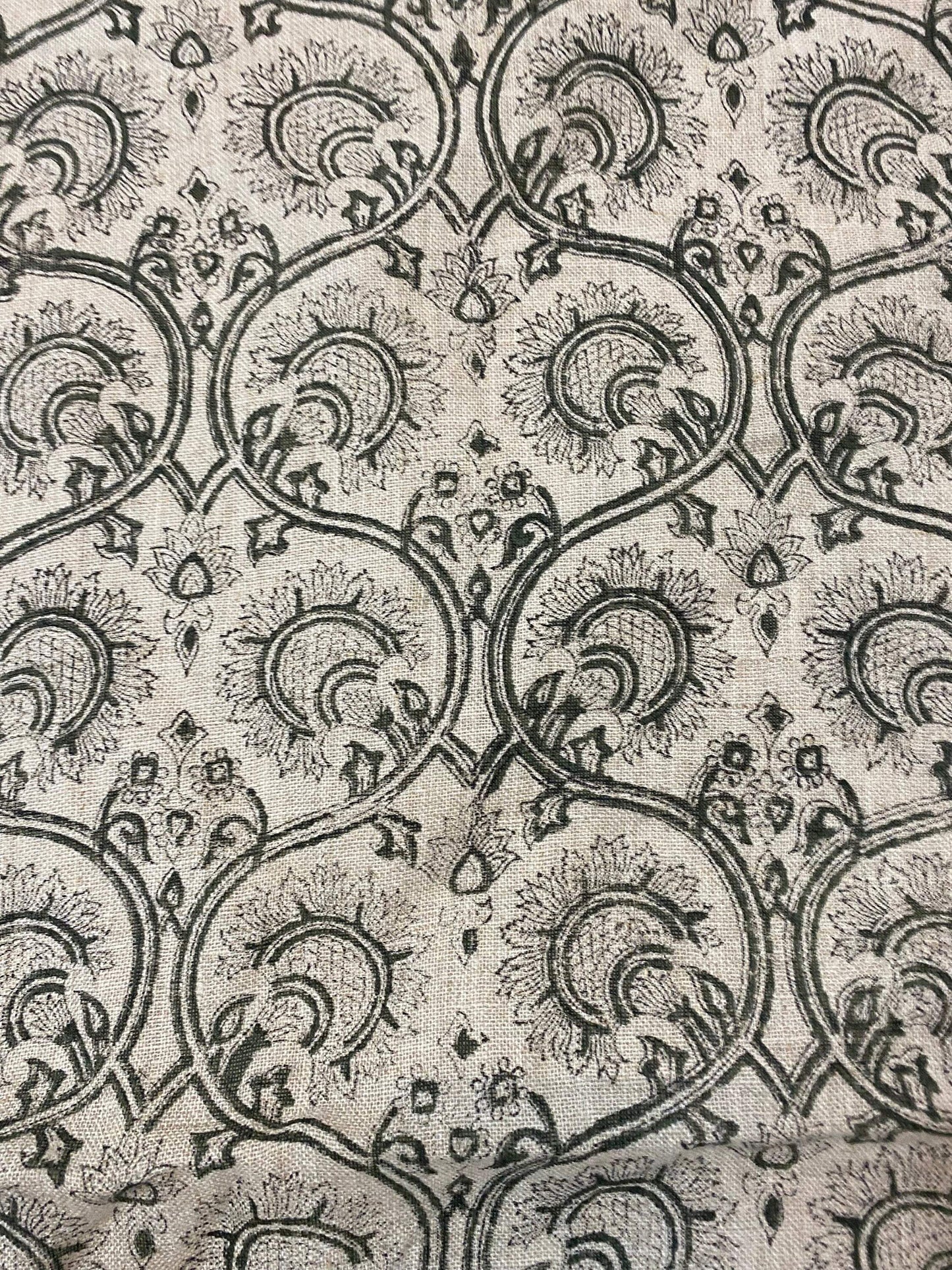 58" inches Indian Hand Block Print Fabric, Indian Linen Fabric, Block Print Fabric, Designer Floral Printing Fabric, Upholstery fabric,