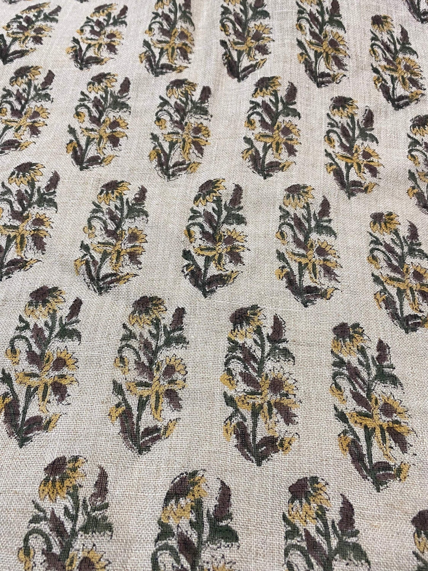 58" inches Indian Hand Block Print Fabric, Indian Linen Fabric, Block Print Fabric, Designer Floral Printing Fabric, Upholstery fabric,