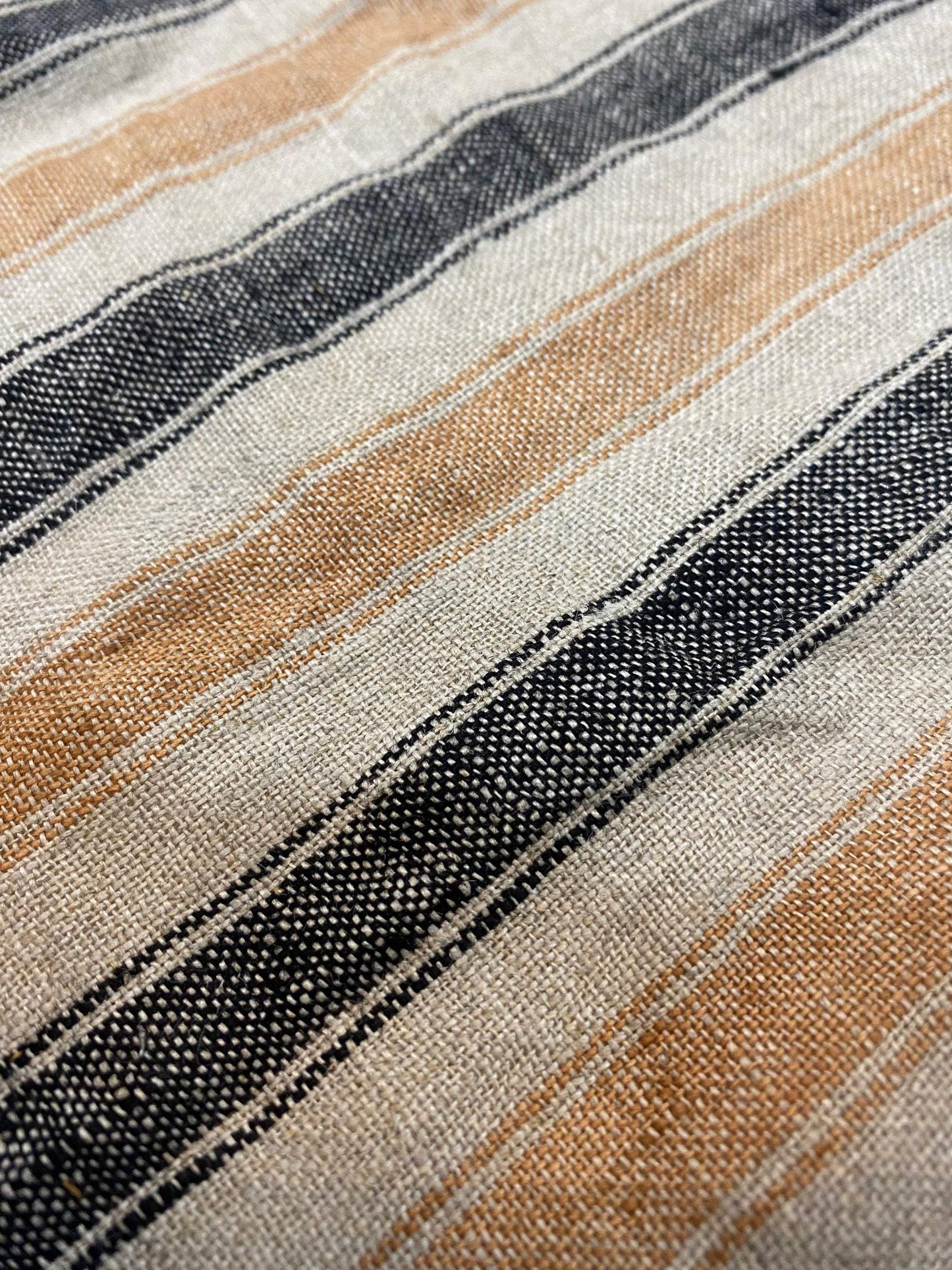 Browne and Black Ticking Stripe Upholstery Fabric//Stripe Upholstery Fabric// Browne and Black Fabric by the Yard, Pillow cover - Maple Village Lane