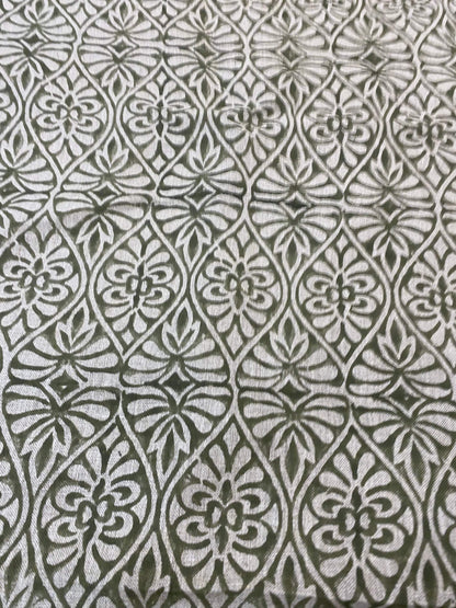 58" inches Indian Hand Block Print Fabric, Indian Linen Fabric, Block Print Fabric, Designer Floral Printing Fabric, Upholstery fabric,