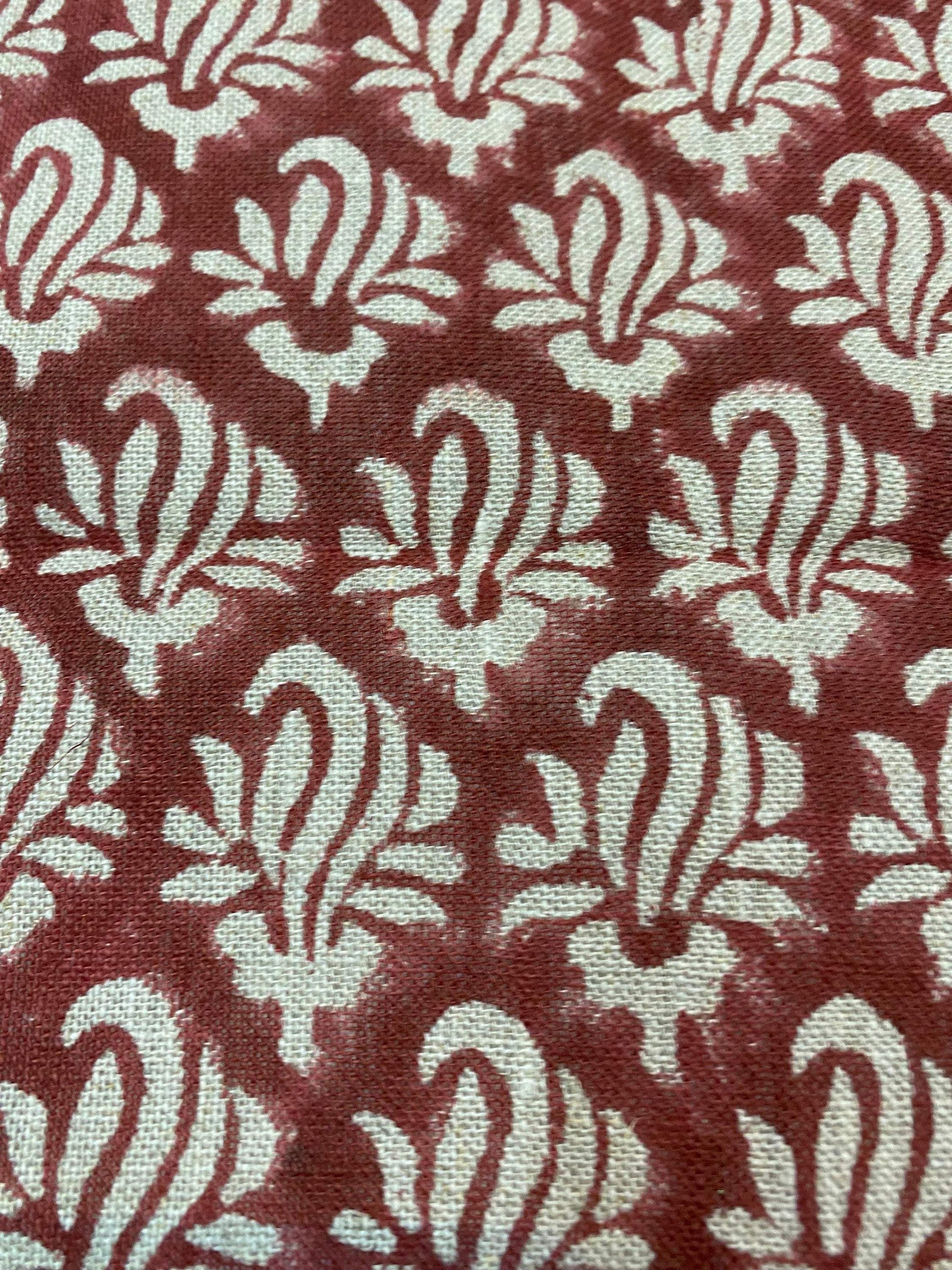 Linen fabric, Fabric by yard, Hand printed fabric, Block Print Fabric, Indian Fabric