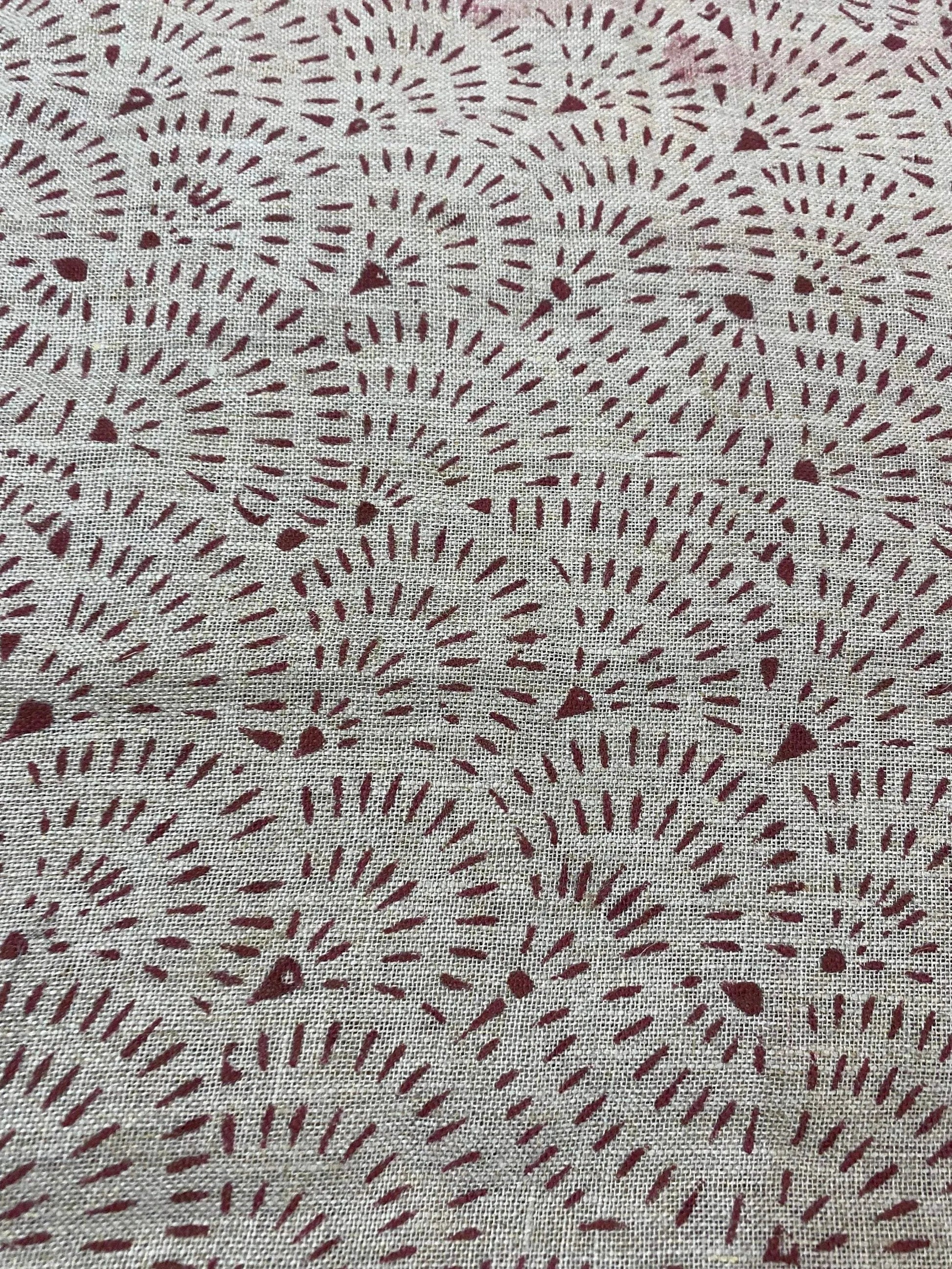 58" inches Indian Hand Block Print Fabric, Indian Linen Fabric, Block Print Fabric, Designer Floral Printing Fabric, Upholstery fabric, - Maple Village Lane