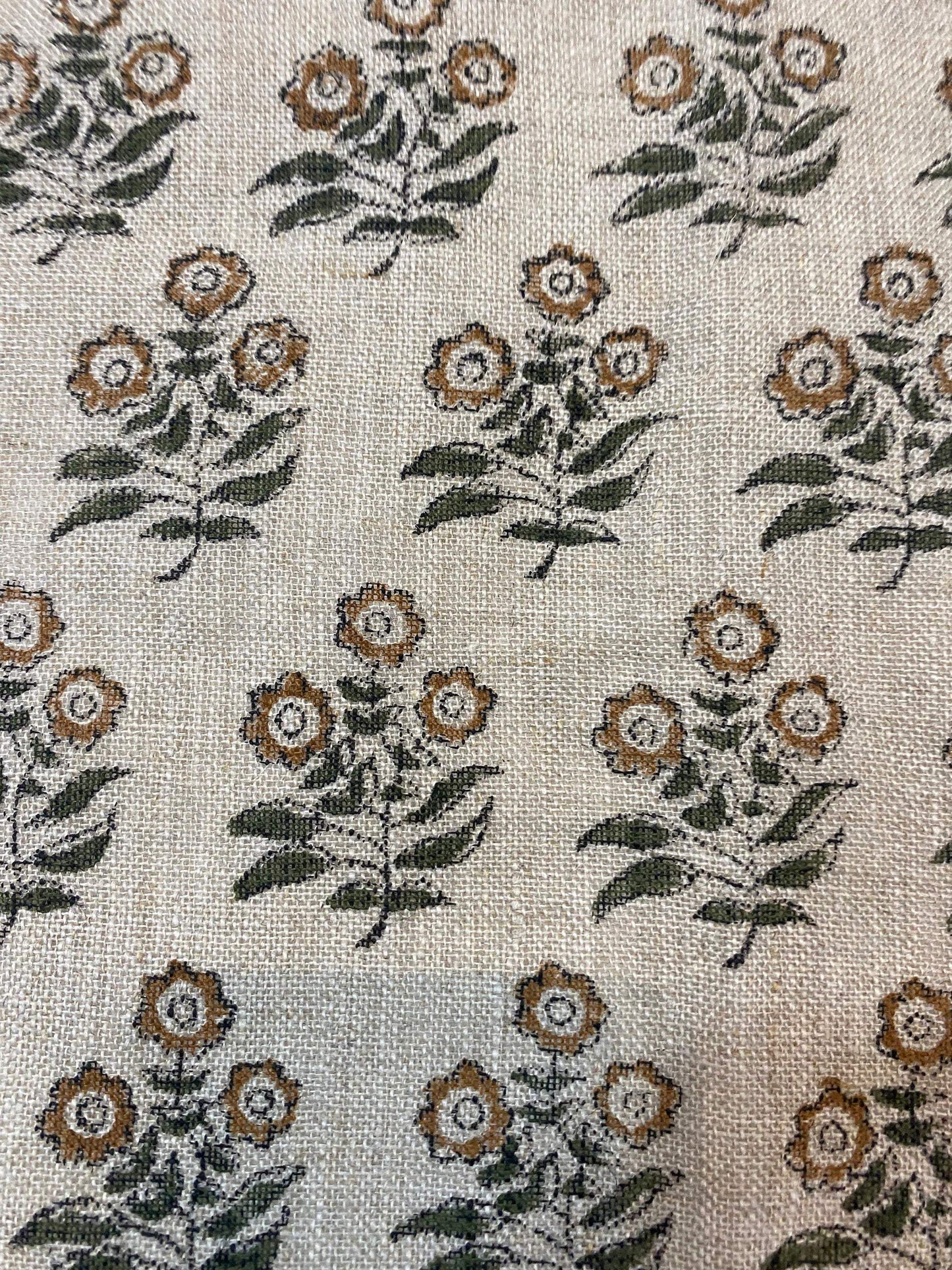 58" inches Indian Hand Block Print Fabric, Indian Linen Fabric, Block Print Fabric, Designer Floral Printing Fabric, Upholstery fabric,