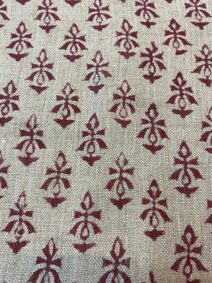 58" inches Indian Hand Block Print Fabric, Indian Linen Fabric, Block Print Fabric, Designer Floral Printing Fabric, Upholstery fabric,